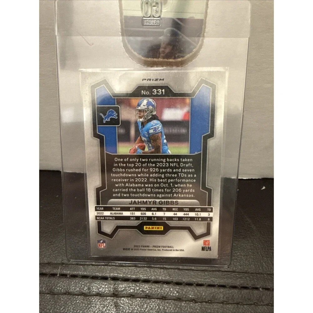 2023 PRIZM  FOOTBALL  Jahmyr Gibbs RC  #331  RED WHITE BLUE RWB Lions 🔥💥🔥